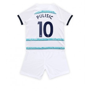 Chelsea Christian Pulisic #10 kläder Barn 2022-23 Bortatröja Kortärmad (+ korta byxor)
